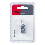 Переходник двухстороняя елочка 8 мм с 2- мя обжимными кольцами 11х13 мм в блистере FUBAG (180391 B)