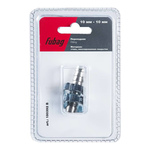 Переходник 46С/3 двухстороняя елочка 10 мм с 2- мя обжимными кольцами 15х18 мм FUBAG (180392 B)