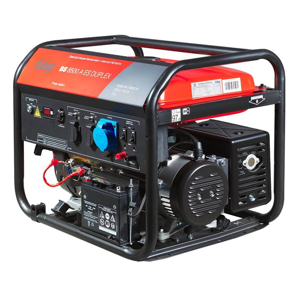 Бензогенератор Fubag BS 8500 A ES DUPLEX (641089) [8 кВт, 220В, бак 25л, электростартер, АВР как опция]