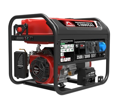 Генератор бензиновый SUNREKA G3500EAX (211002) [3.5В, 220В, бак 25л, электростартер]