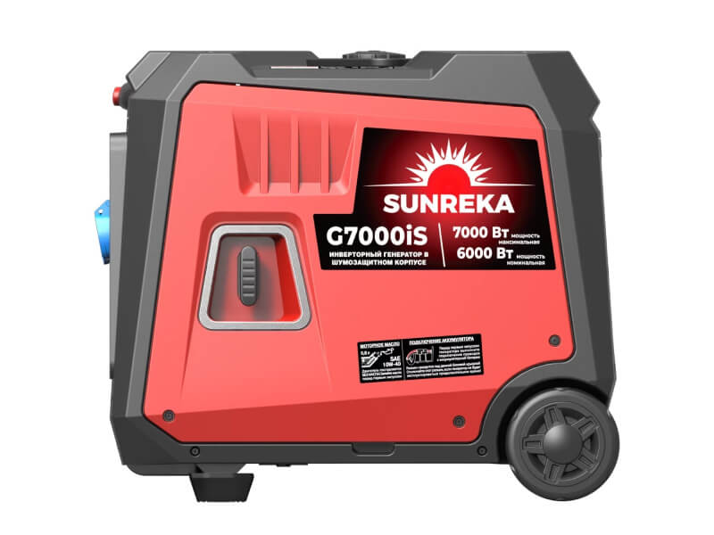 Генератор бензиновый инверторный SUNREKA G7000IS (211016) [7.0 кВт, 220В, бак 12.5л, ручной/электрический]