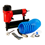 Набор пневмоинструмента FUBAG 5 предметов (пистолет гвозде-скобозабивной, шланг 5м, гвозди 15мм, скобы 16мм, боек) (120106)