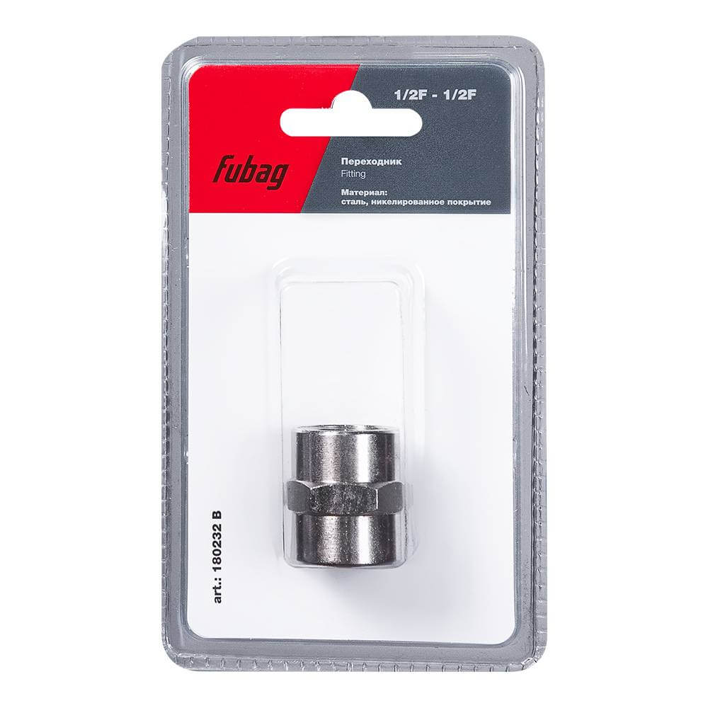 Переходник FUBAG 1225/5 280/10 резьба внутр.1/2F на 1/2F цилиндр муфта блистер (180232 B)